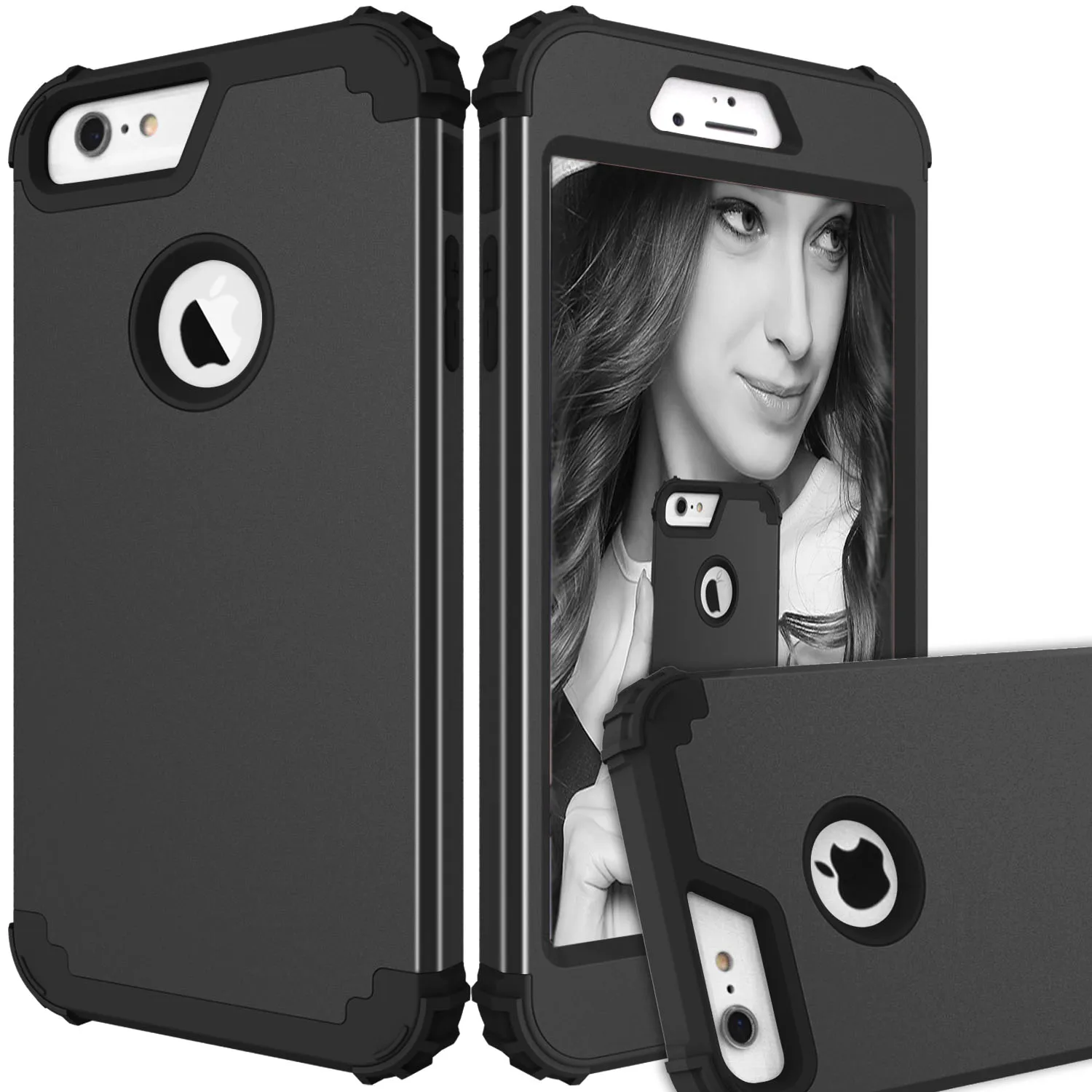 Hybrid Heavy Duty Shockproof Full-Body Protective Case with 3 Layer PC+Silicone for iPhone 6 6S Plus/iPhone 7/8 Plus