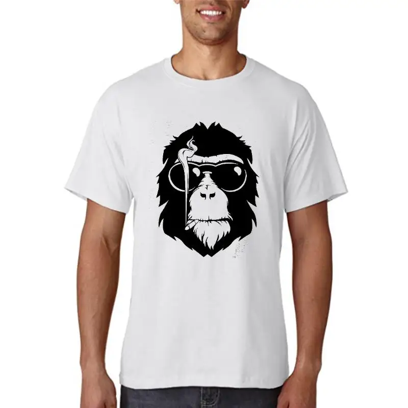 

Мужская футболка с коротким рукавом и принтом обезьяны, крутые мужские футболки, топы, мужская футболка, 2022, повседневные мужские футболки из 100% хлопка