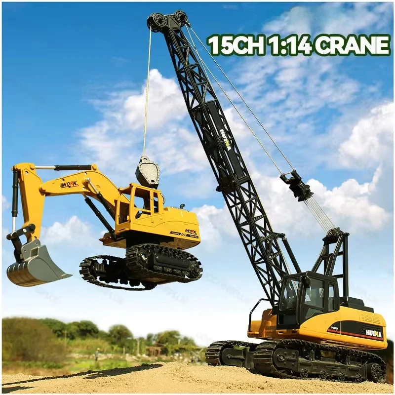 1:14 Rc Truck 15Ch Rc Crane Alloy Cars Trucks Large Crane Engineering Car 2.4Ghz Remote Controlled Car Toys for Boys