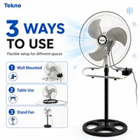 Ventilateur métallique 3 en 1 50W, hauteur réglable, pour sol, table et mur, jusqu'à 130 cm, pour usage domestique 1