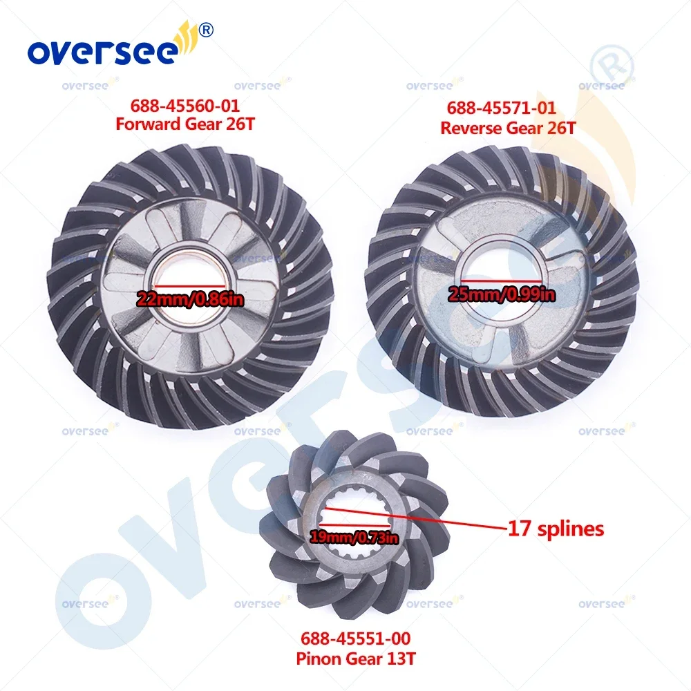 

Oversee 688-45571 688-45560 688-45551 Gear Kit Replaces For Yamaha 75HP 85HP 90HP Outboard Motor 3pcs