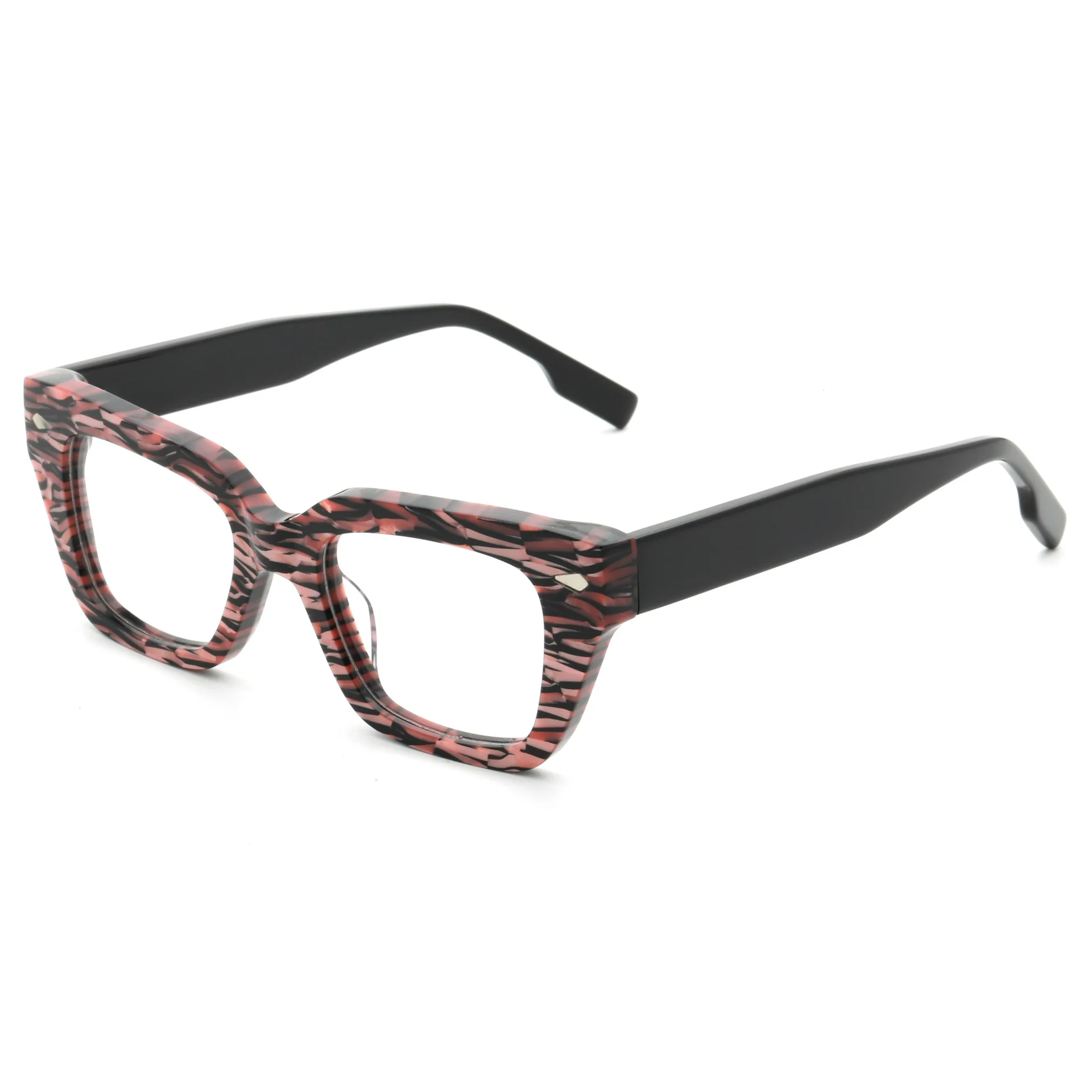 

New Fashion Tortoiseshell Acetate Glasses Frame for Women Myopia Prescription Eyeglasses Custom Men Optical Prescription Eyewear