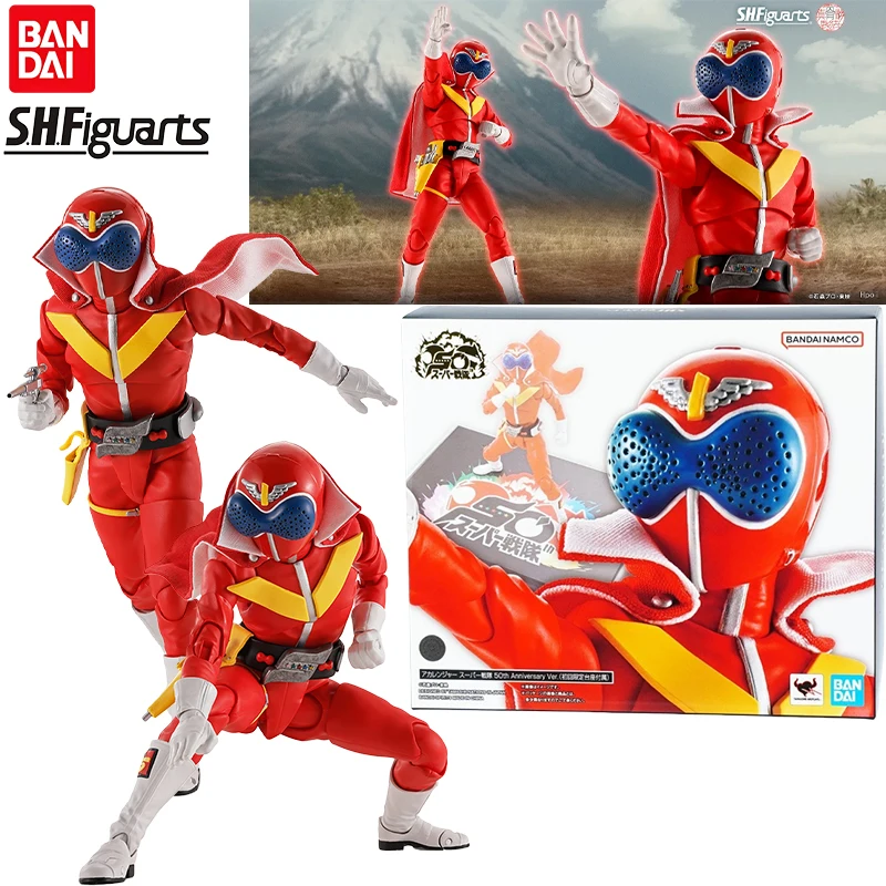 Bandai Genuine S.H.Figuarts Himitsu Sentai Gorenger Akaranger 50th Anniversary Ver. Экшн-игрушки для детей, подарок, Коллекционная модель