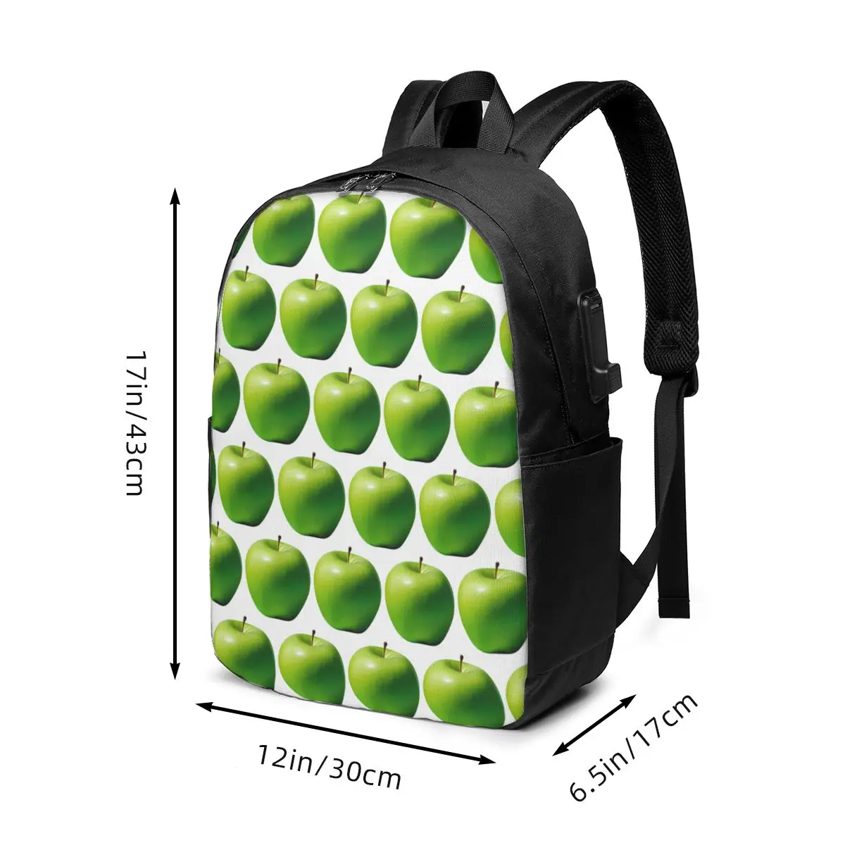 Fresh Green Apple Backpack Travel Notebook Bag Computer College Student School Bag Laptop Shoulder Bags for Men Women
