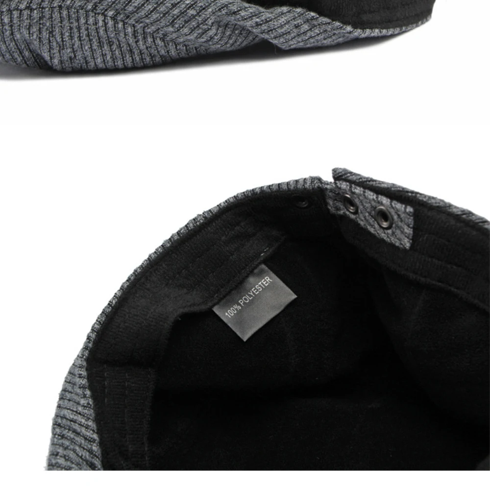 HT5162 Baskenmützen für Männer und Frauen, Künstler- und Maler-Baskenmütze aus Wolle, dick, warm, mit Fleece gefüttert, Ivy-Flatcap, 2026 neue Herbst-Winter-Baskenmütze. – Detail 6