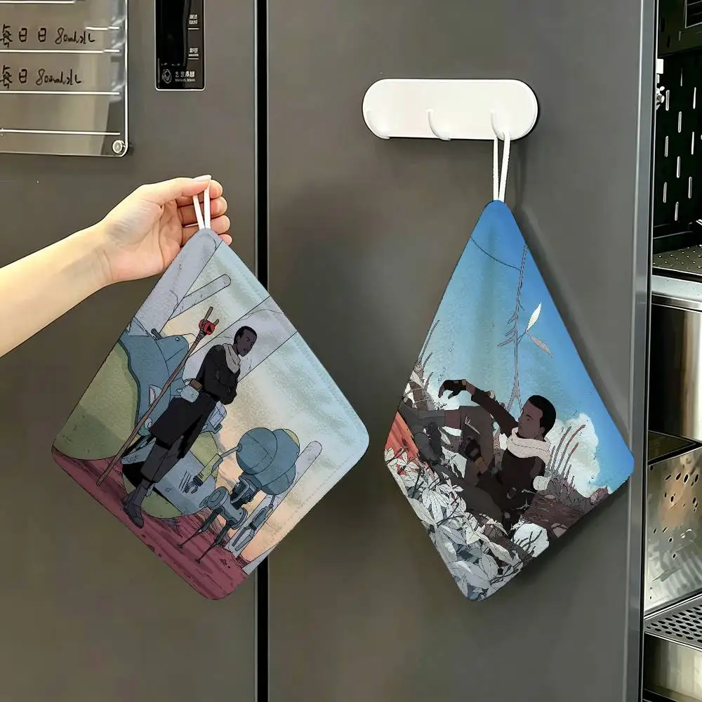 Scavengers Reign Polyester Cotton Hand Wiping Towel with Hanging Loop, Lightweight for Home and Commercial Use