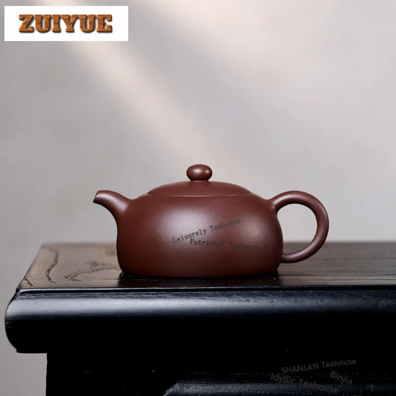 

180ml Luxury Yixing Purple Clay Teapots Handmade Pot Raw Ore Purple Zhu Mud Kettle Chinese Zisha Tea Set Collection Crafts Gift