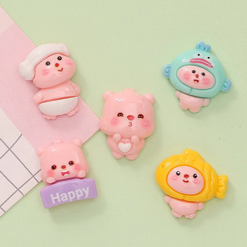 10Pcs Kawaii Loopy Series Flatback Resin Miniatures Cartoon Cute Beaver Crafts Phone Shell Patch DIY Hair Accessories Toy