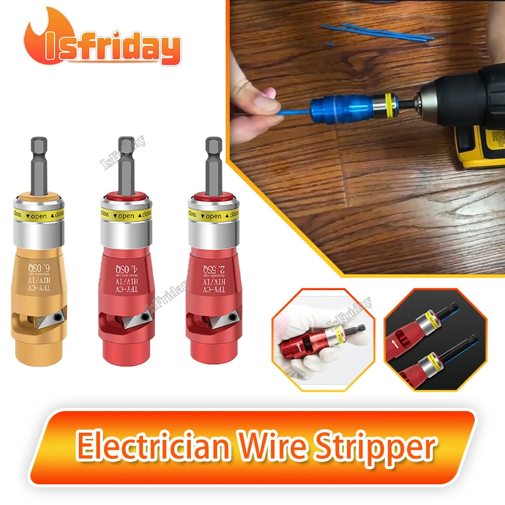 Stripper fio elétrico para ferramenta de decapagem rápida, Al Wire Peeling Machine, Power Drill Driver