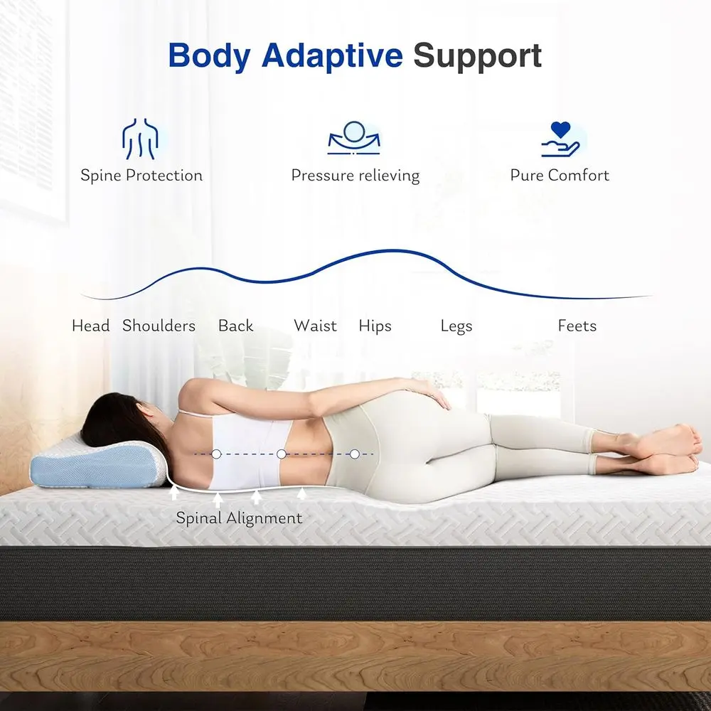 Colchón de espuma viscoelástica King Size de 12 pulgadas en caja, gel de té verde infundido para alivio de presión, sueño fresco, firmeza media, fabricado en EE. UU.,