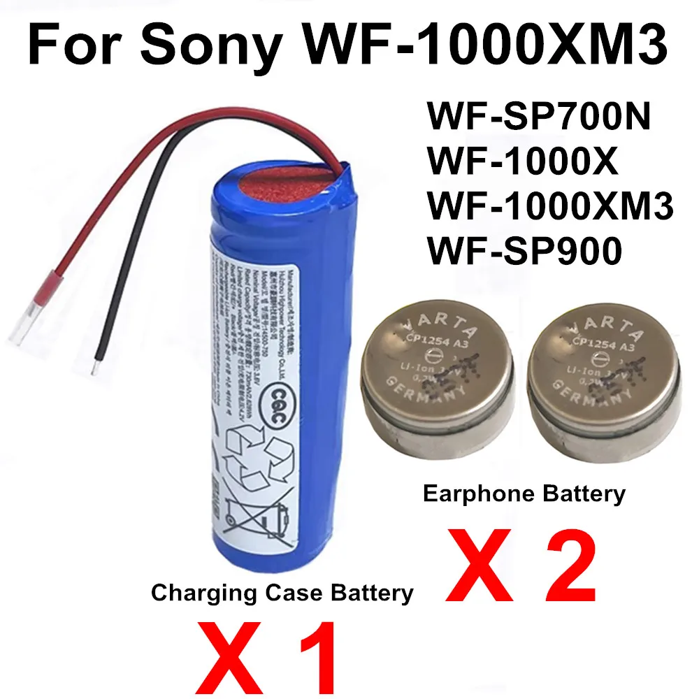 

3 шт./лот, новый аккумулятор 3,7 В CP1254 для Sony WF-SP700N WF-1000X WF-1000XM3 WF-SP900 TWS, наушники, аккумулятор Z55