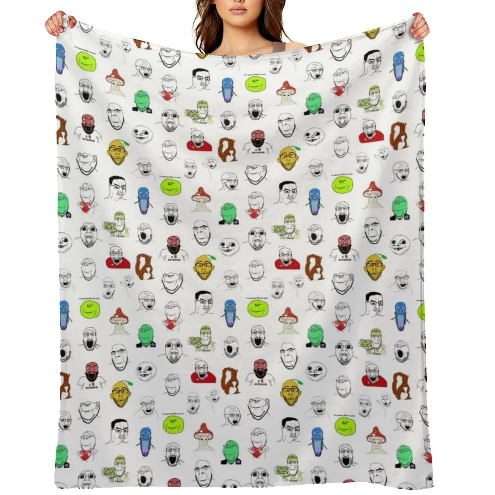 

Soyjak Collage Throw Blanket decorative Hairy Soft Plush Plaid Baby Blankets