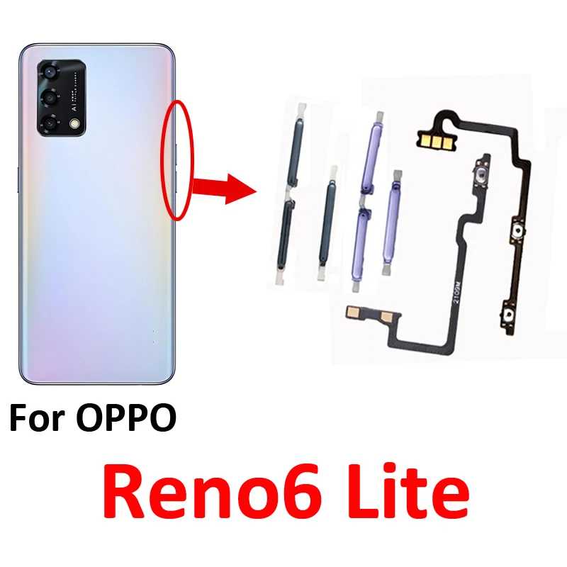 

Для Oppo Reno6 Lite CPH2365 Кнопка включения и выключения громкости телефона Внутренняя часть гибкого кабеля для Reno 6 Lite