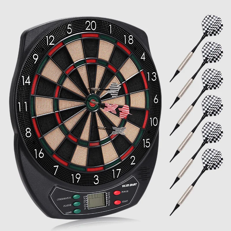 

1pc Professional Electronic Hanging Dartboard LCD Scoring Indicator Dart Game With 6pcs Darts