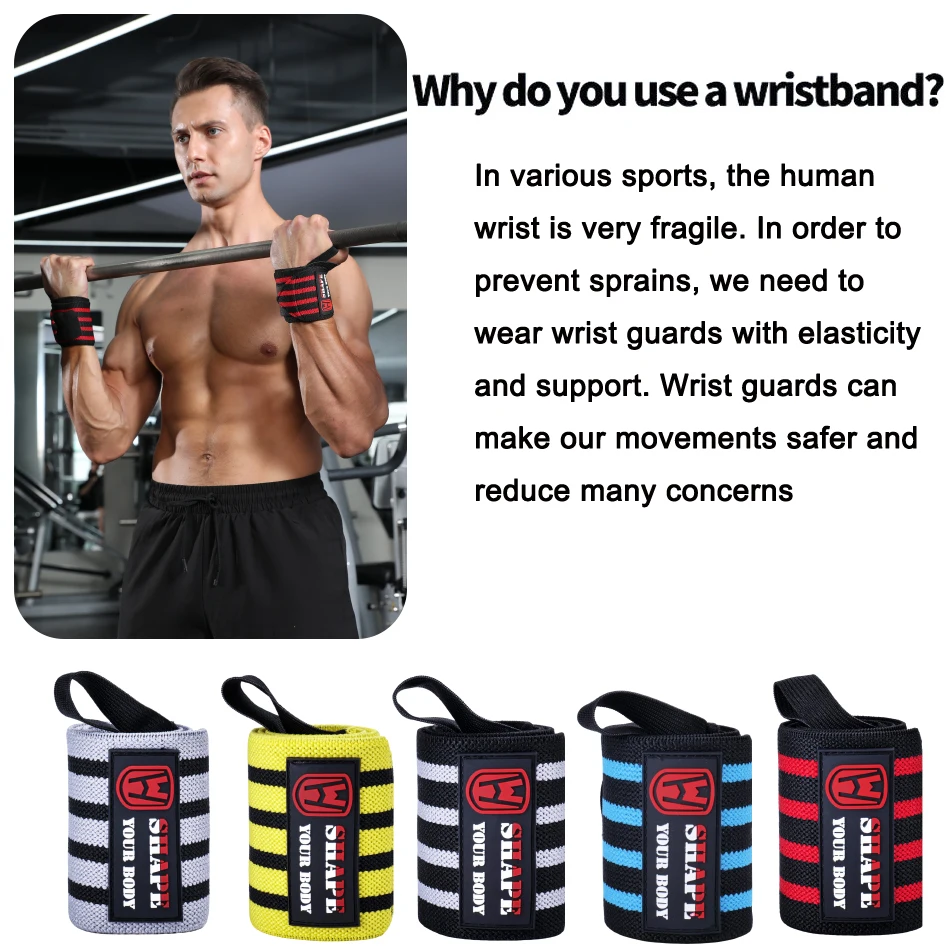 WOSWEIR-1 Pair Weightlifting Wristband, Wrist Wraps, Gym Fitness Straps Support , Sports Equipment image 5