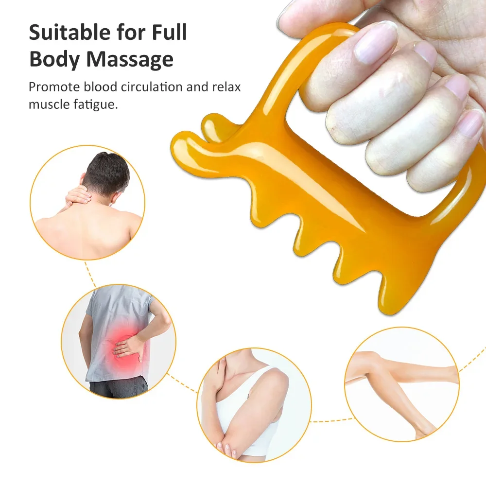 Resin Amber Massage Tools for Shoulder Back Resin Massagers Back Shoulder Handheld Body Small Fascia assager Supplies