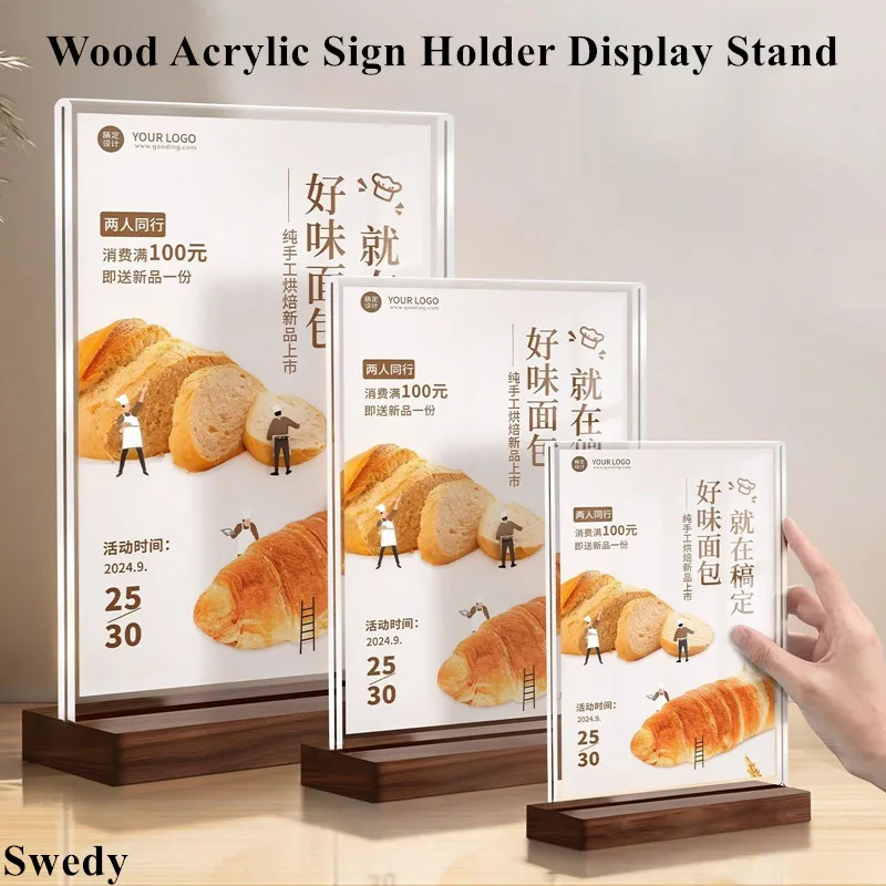 

A6 10x15 см двухсторонний акриловый держатель для вывески, подставка для фото, фото, рамка для плаката, стол, меню, флаер, ценник, держатель для бумаги