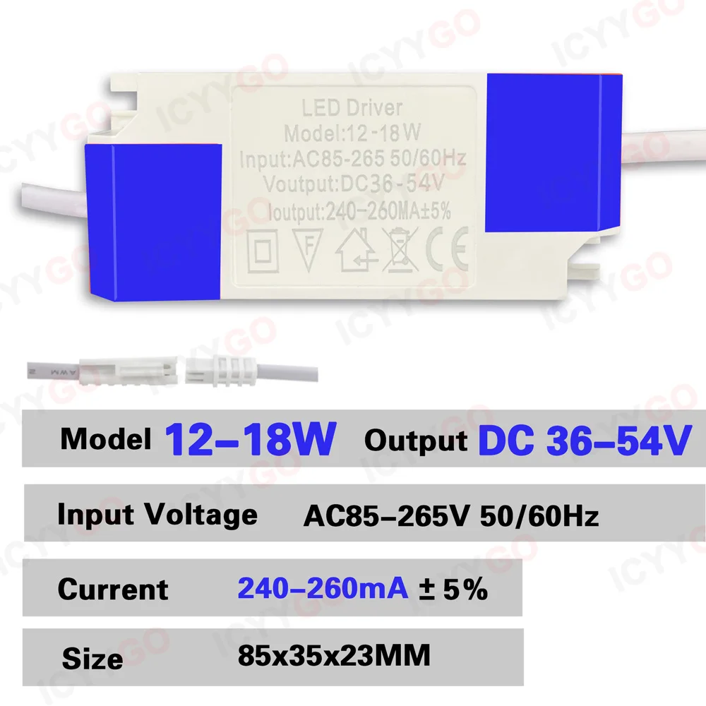 LED Constant Current Driver 1W 3W 4W 7W 8W 12W 15W 24W LED Driver 240-260MA 5-12V 12-17V 14-25V 18-42V Transformer Power Supply
