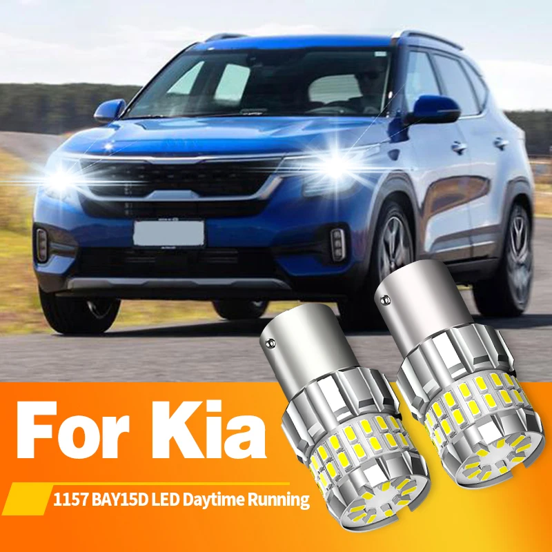 2PCS 1157 BAY15D LED Daytime Running Lights DRL Canbus P21/5W For Kia Seltos Ceed Proceed Soul 1 2 3  Sportage 4 Led Bulbs 12V