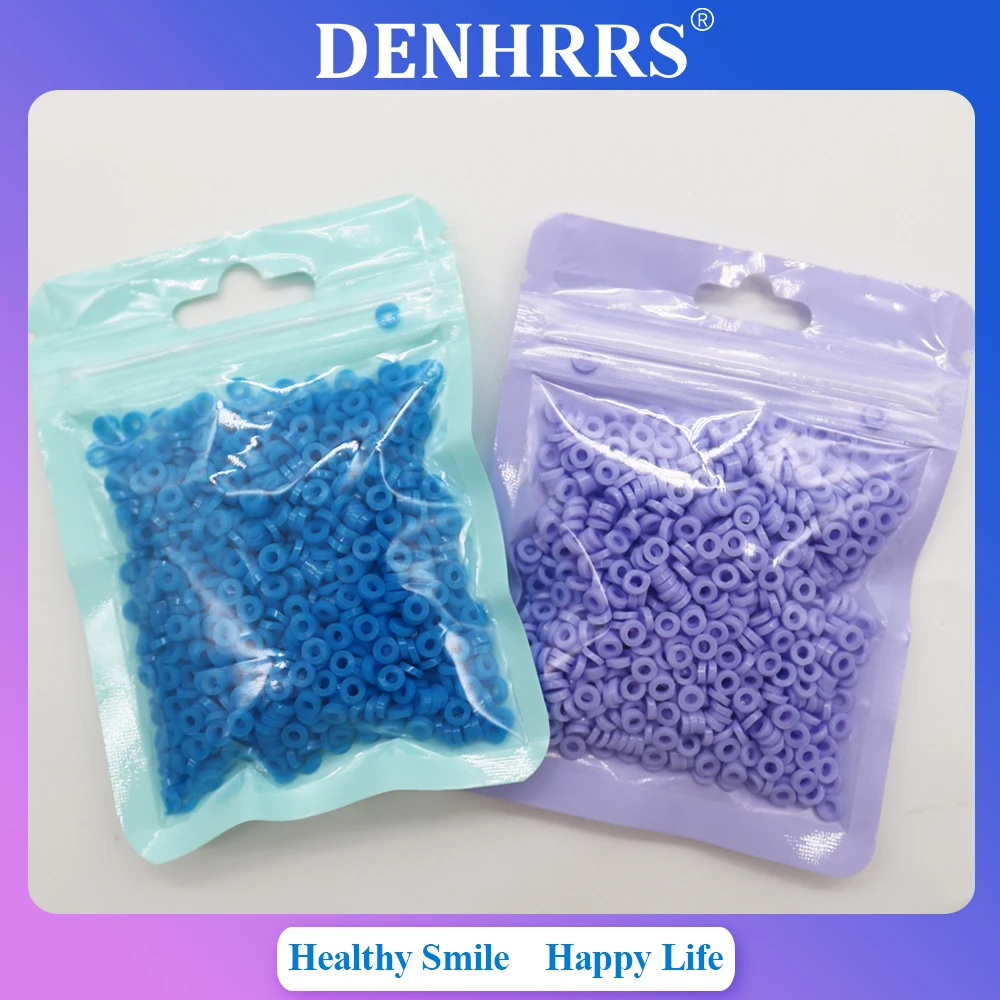 

1 упаковка, 1000 шт., стоматологический ортодонтический сепаратор, синий, фиолетовый, эластичная лента, фиксатор, резиновое кольцо, радио, непрозрачное синее кольцо