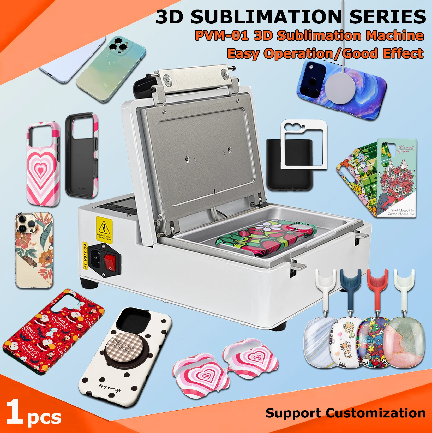 

Термопресс Fonlyu PVM-01 для 3D-сублимационной печати на чехлах для телефонов Samsung и iPhone, для использования в магазинах телефонов и для самостоятельного изготовления чехлов