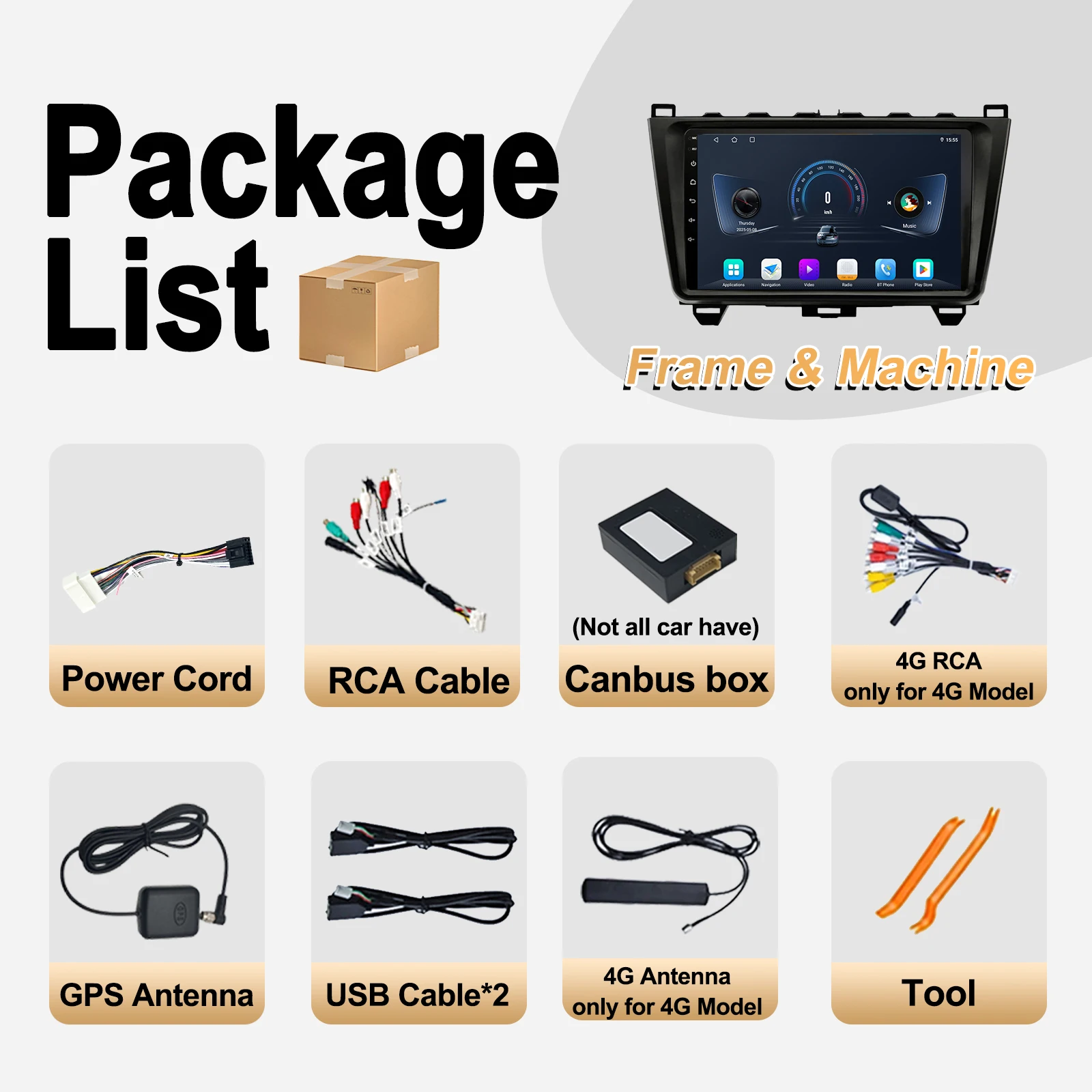 لمازدا 6 روي GH 2008-2015 Autoradio راديو السيارة الوسائط المتعددة مشغل فيديو Carplay شاشة ستيريو رئيس وحدة لتحديد المواقع والملاحة BT واي فاي