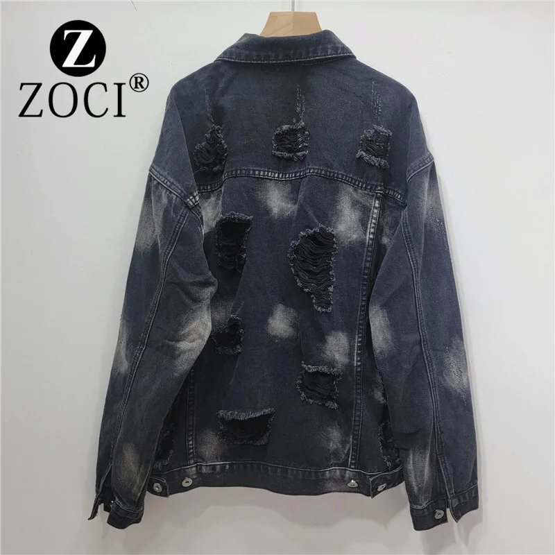 [zoci] Jacket Women Autumn, Style, Washed Worn, High Street Brand, Lapel, Loose Couple