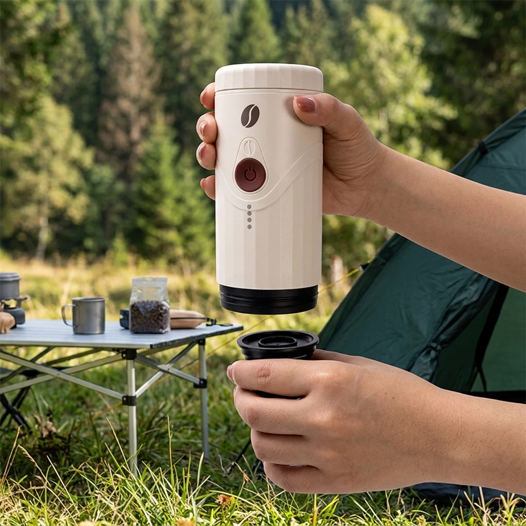 TK03 Semi-Automatic Programmable Electric Coffee Machine-20 Bars Pressure Aluminum Housing Battery/USB-Powered for Hotel Car