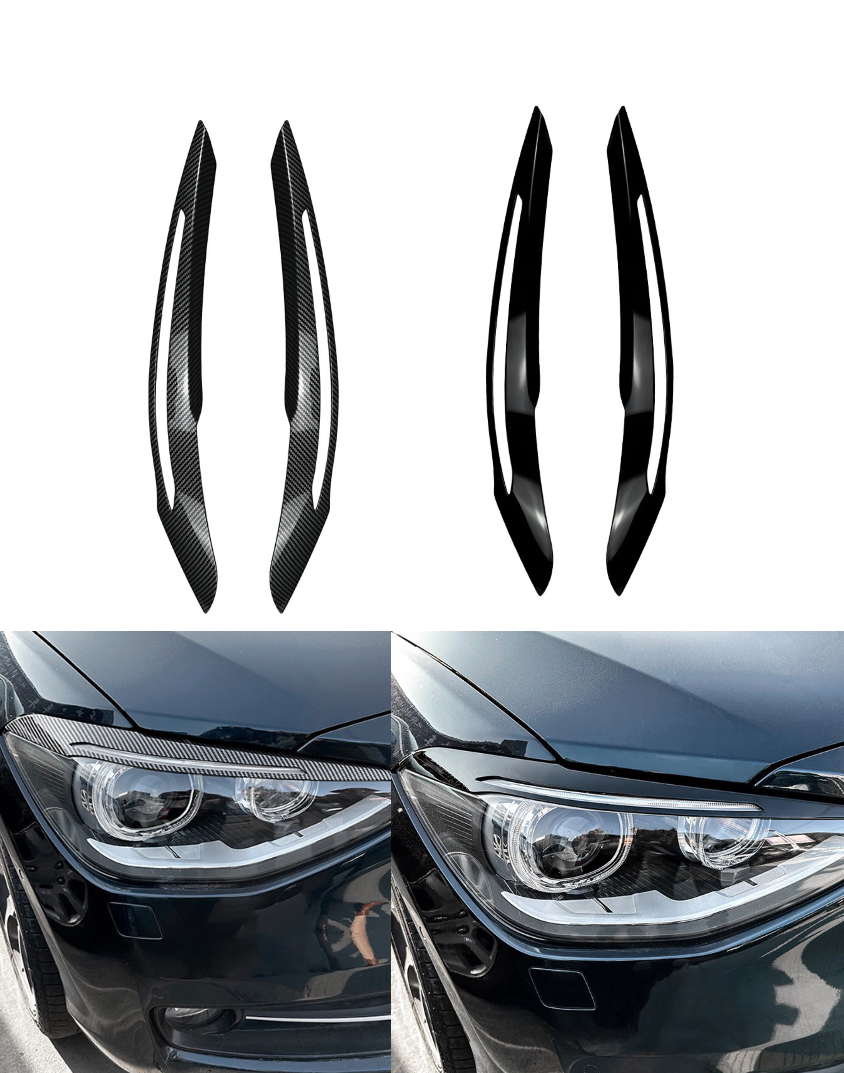 

For BMW 1 Series F20 F21 Car Headlight Eyebrow Eyelids Stickers Trim Cover Headlamp Eyelid 2011 2012 2013 2014