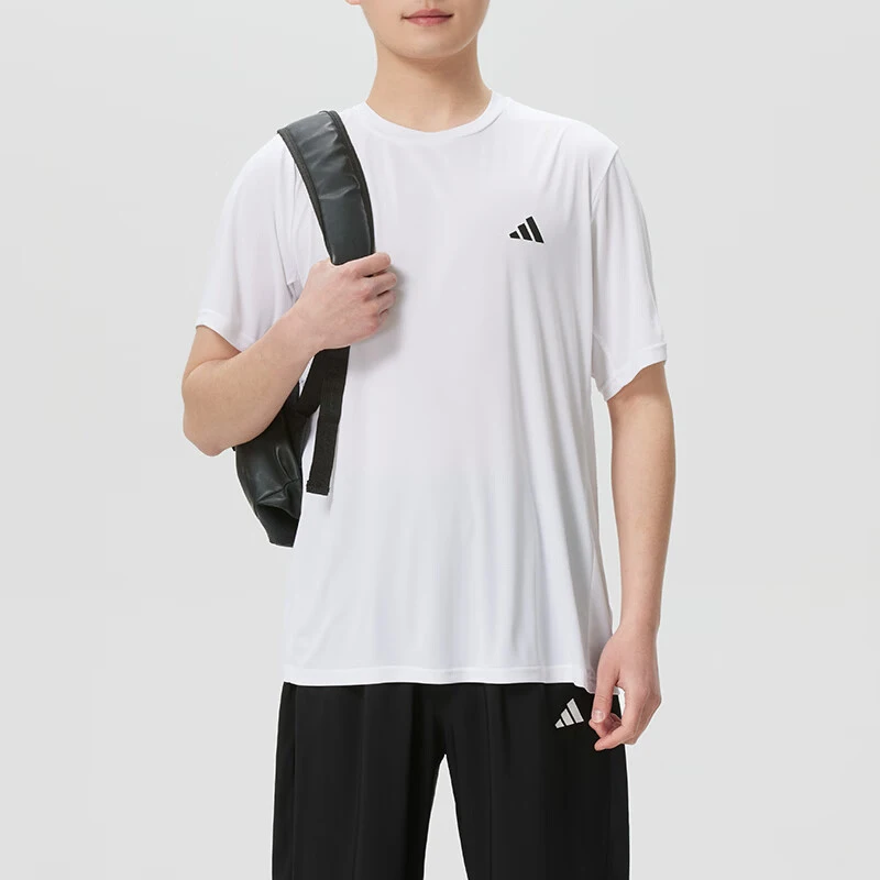 t-shirt-bianca-a-maniche-corte-da-uomo-adidas-originale-nuova-per-corsa-e-fitness-ku8713