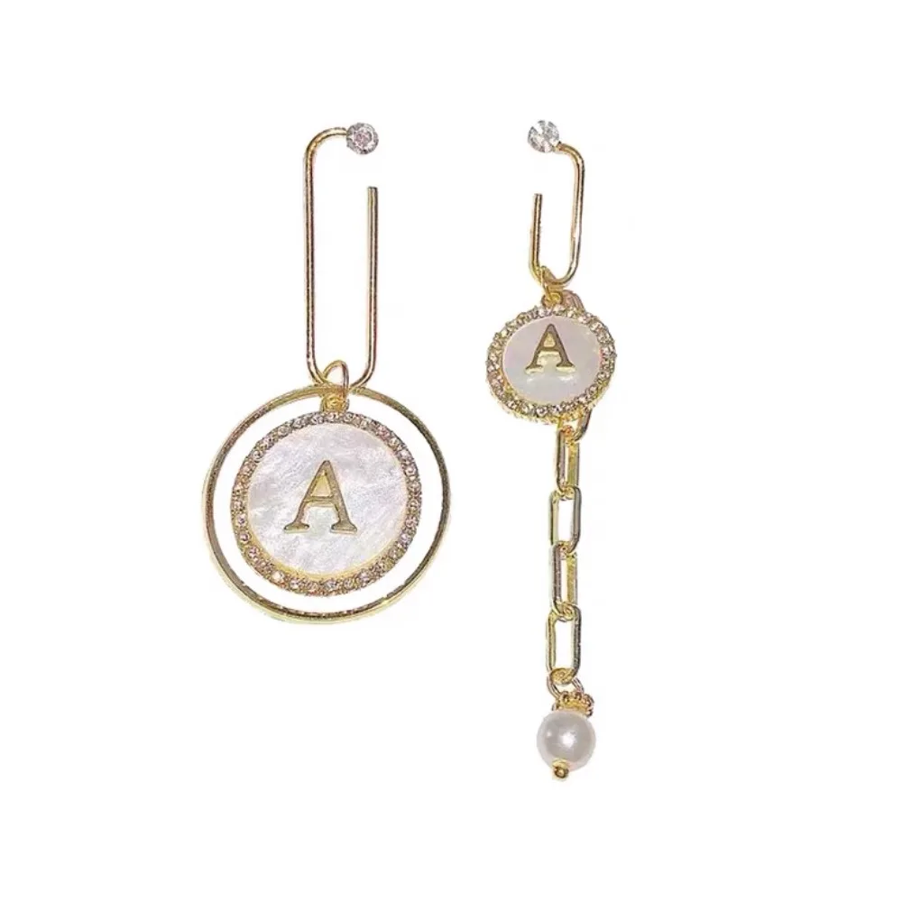 

`Unique design, asymmetrical earrings, trendy letters, circular earrings, elegant temperament, high-end earrings for women
