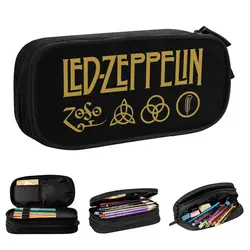 Large-capacity Pencil Case Led Zeppelins Heavy Metal Music Band Office Accessories Double Layer Pencil Case Stationery