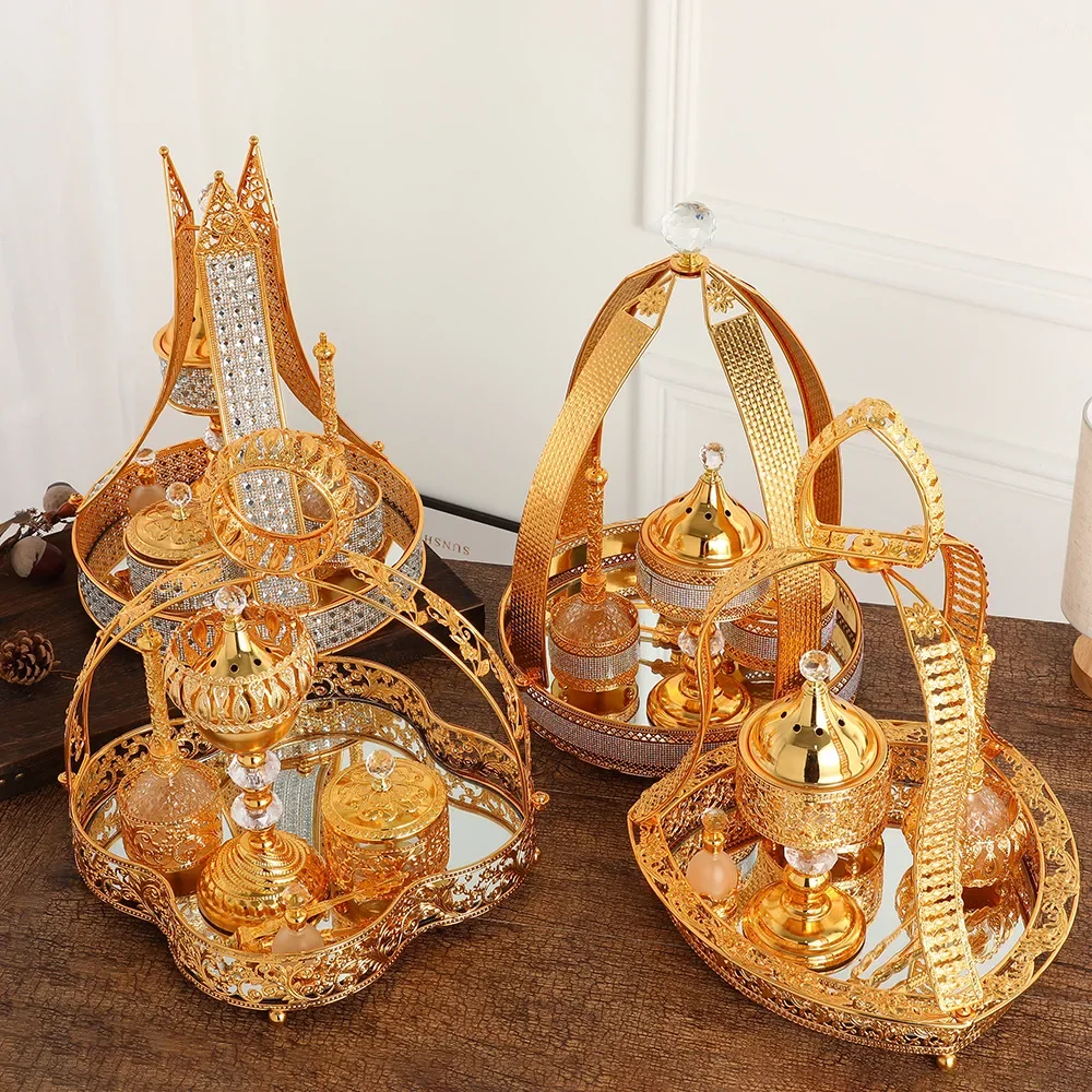 

burner set Light zinc alloy incense burner ornament Personalized portable incense burner set ornament