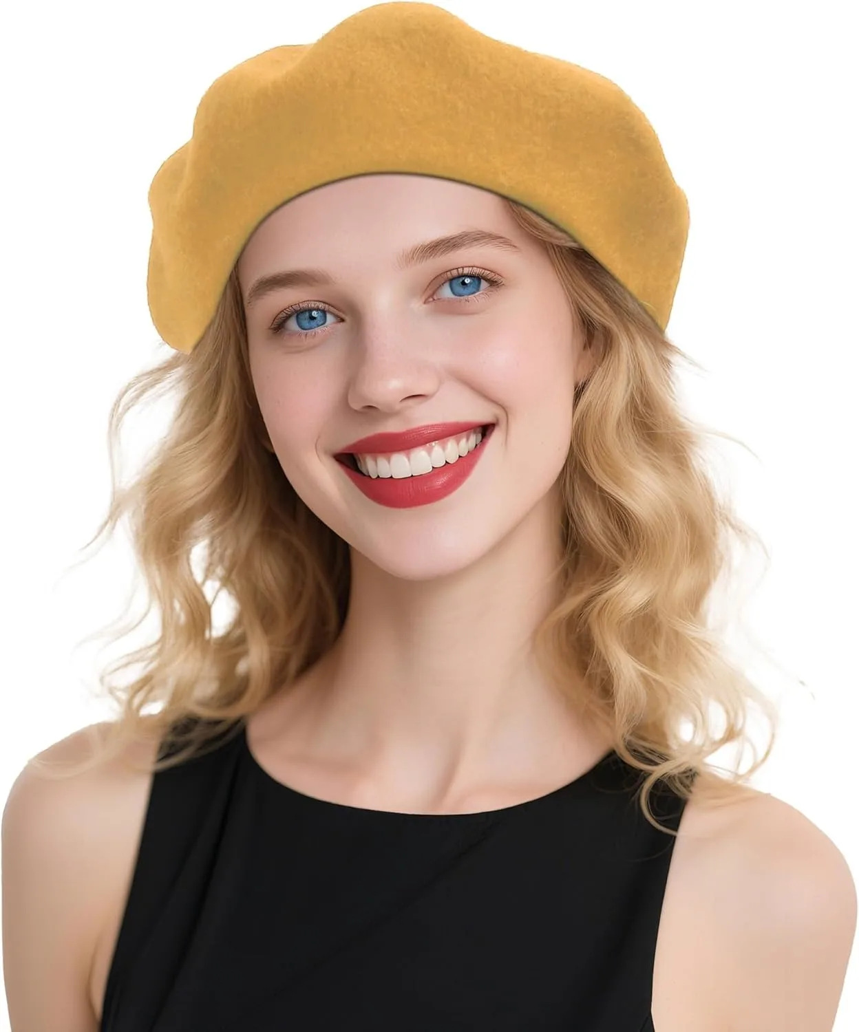 

Берет для женщин Праздничный шерстяной французский стиль - Черная/красная церковная шляпа - Бесклеевой наряд и мужской берет