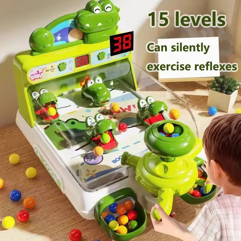 Dinosaur Crocodile Pinball Machine Chess Board - Kids Interactive Electronic Toy, Indoor Entertainment Game