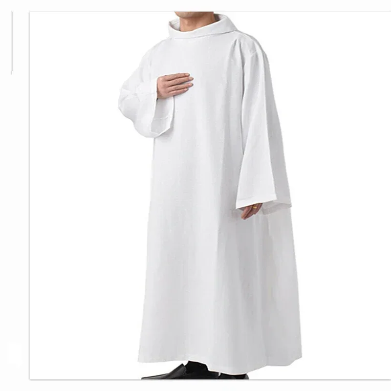 3XL Halloween White For Men Women Middle East Arab Christian Catholic Priests Clergy Robes Priest Saints Halloween Robe