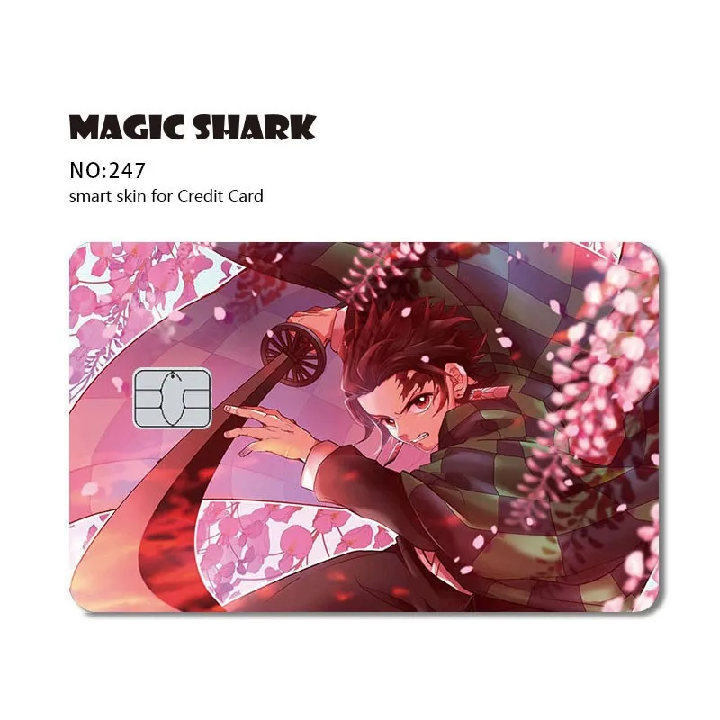 Anime Cartoon Rabbit Hunter Wing Cat, funda de piel mate, película adhesiva para tarjeta de crédito, tarjeta de crédito, grande y pequeña, sin Chip