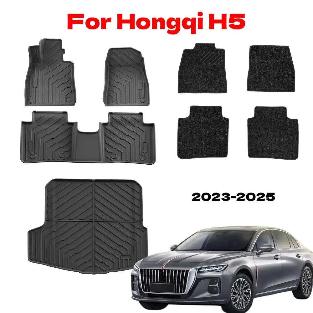 

For Hongqi H5 Car Floor Mats（2023-2025）, TPE All Weather Protection Car Mats Accessories Trunk Mats Fit for Hongqi H5