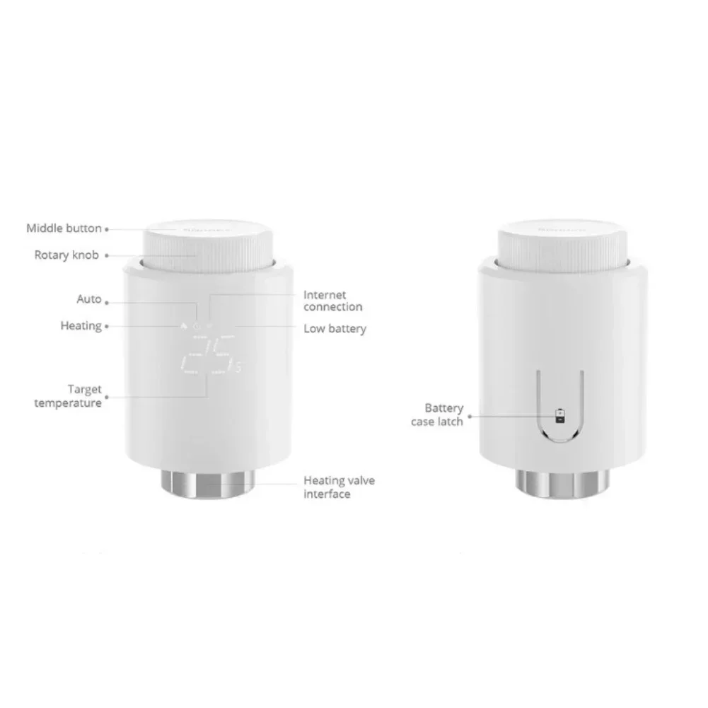 

Thermostatic Radiator Valve for Zigbee Systems with Open Window Detection Voice and APP Control for Home Heating Safety
