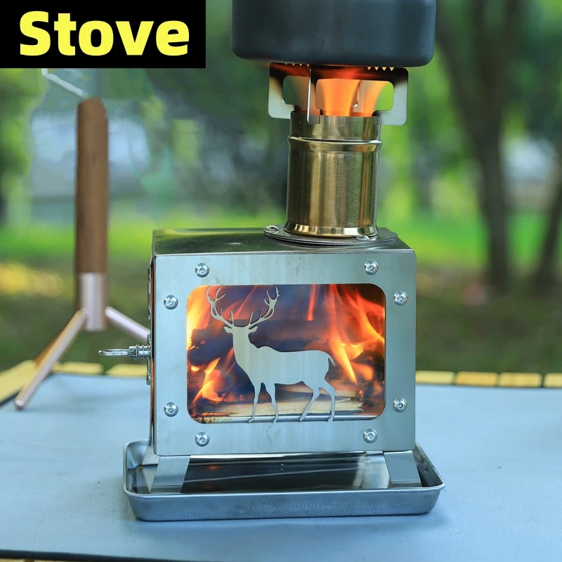 Camping Mini Stove Stainless Steel Fire Wood Heater High Temperature Resistant Mini Firewood Burner For Outdoor for Stay Warm