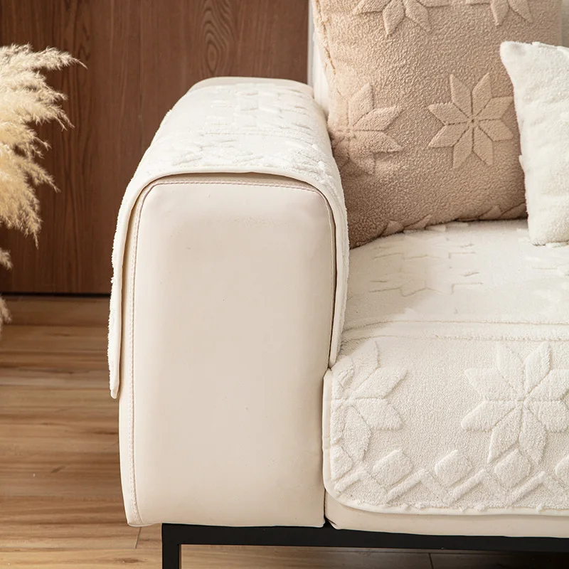 جميع المواسم الجاكار أريكة قطيفة وسادة المضادة للانزلاق قطعة واحدة صف مستقيم غرفة المعيشة وسادة للمقعد مع غطاء غبار القماش #5