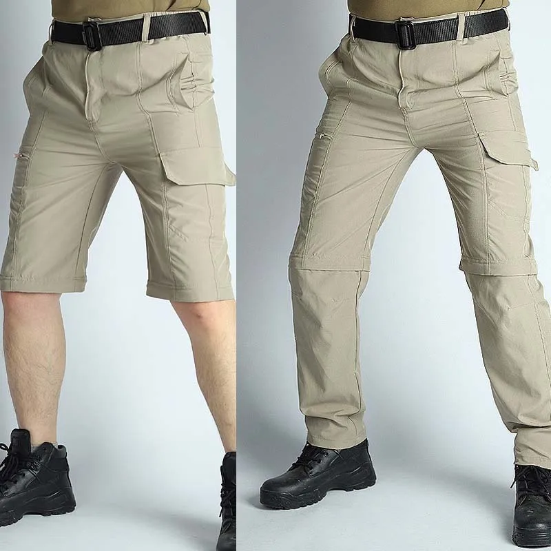 Men's Hiking Pants Convertible Zip Off Lightweight Waterproof Quick Dry Outdoor Fishing Travel Safari Camping Detachable Trouser