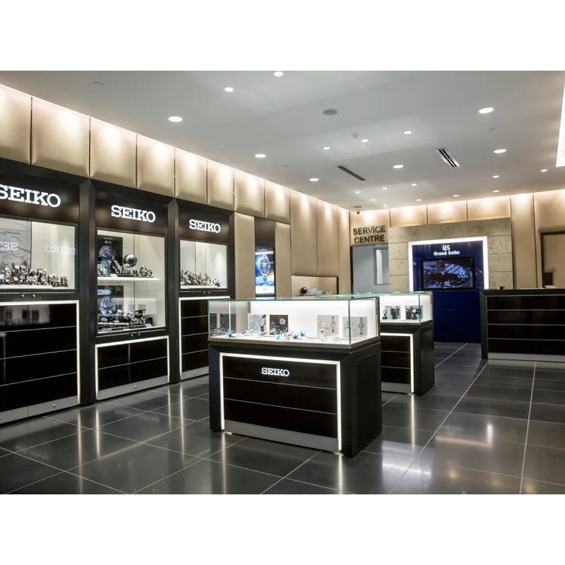 Personalizzato. Vetrina di gioielli in vetro a LED da banco per esposizione di orologi di Design d'interni di mobili per gioielleria di lusso