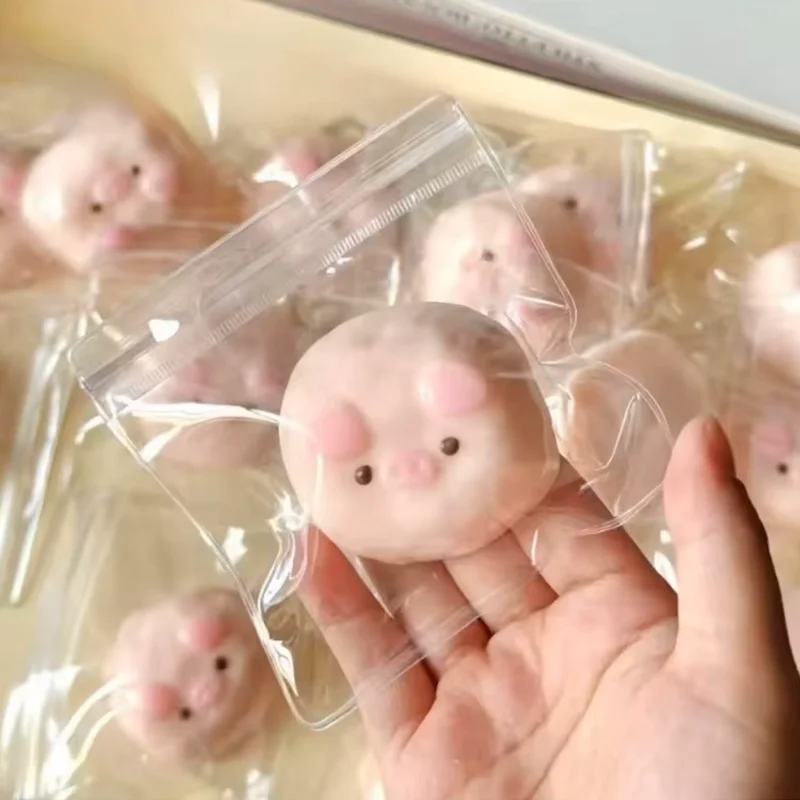 Cute Pink Pig Shaped Squishy Toy Soft Slow Rising Squeeze Fidget Gadget Handheld Stress Relief Accessory