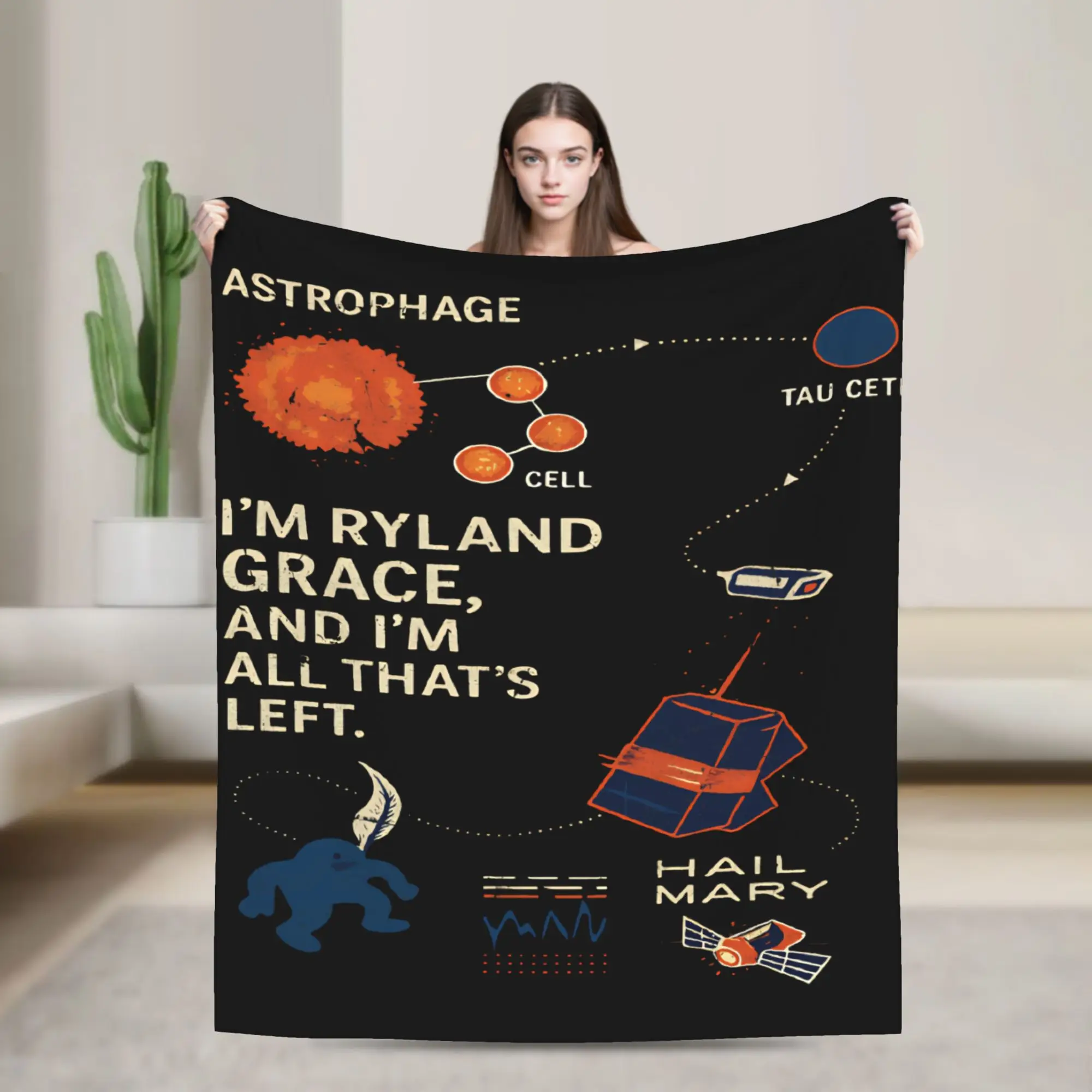 Project Hail Mary Andy Weir Book  Knitted Blanket Flannel  Ultra-Soft Throw Blanket for Bed Bedspread