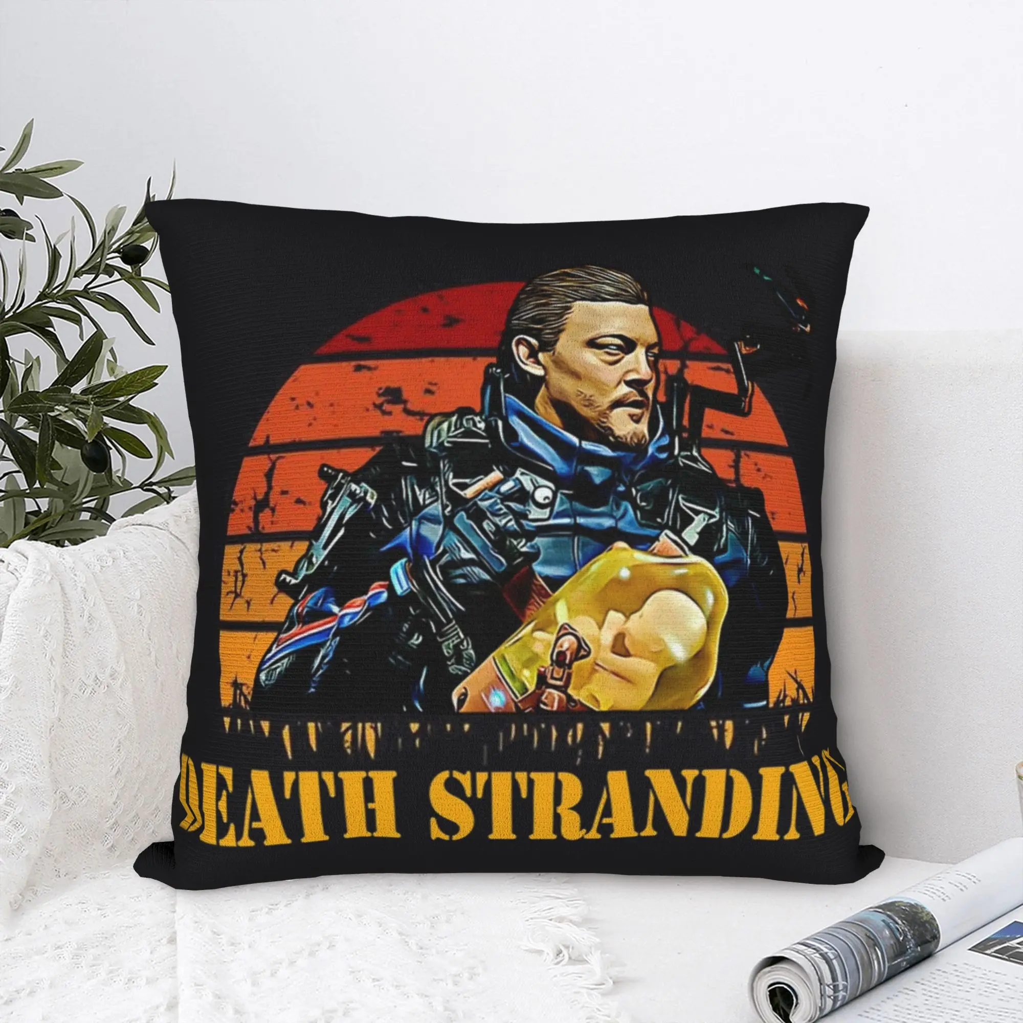 

Винтажная наволочка Death Art Stranding Game, мягкий полиэстер, чехол для подушки, подарочная наволочка, чехол для автомобиля, Прямая доставка 45*45 см