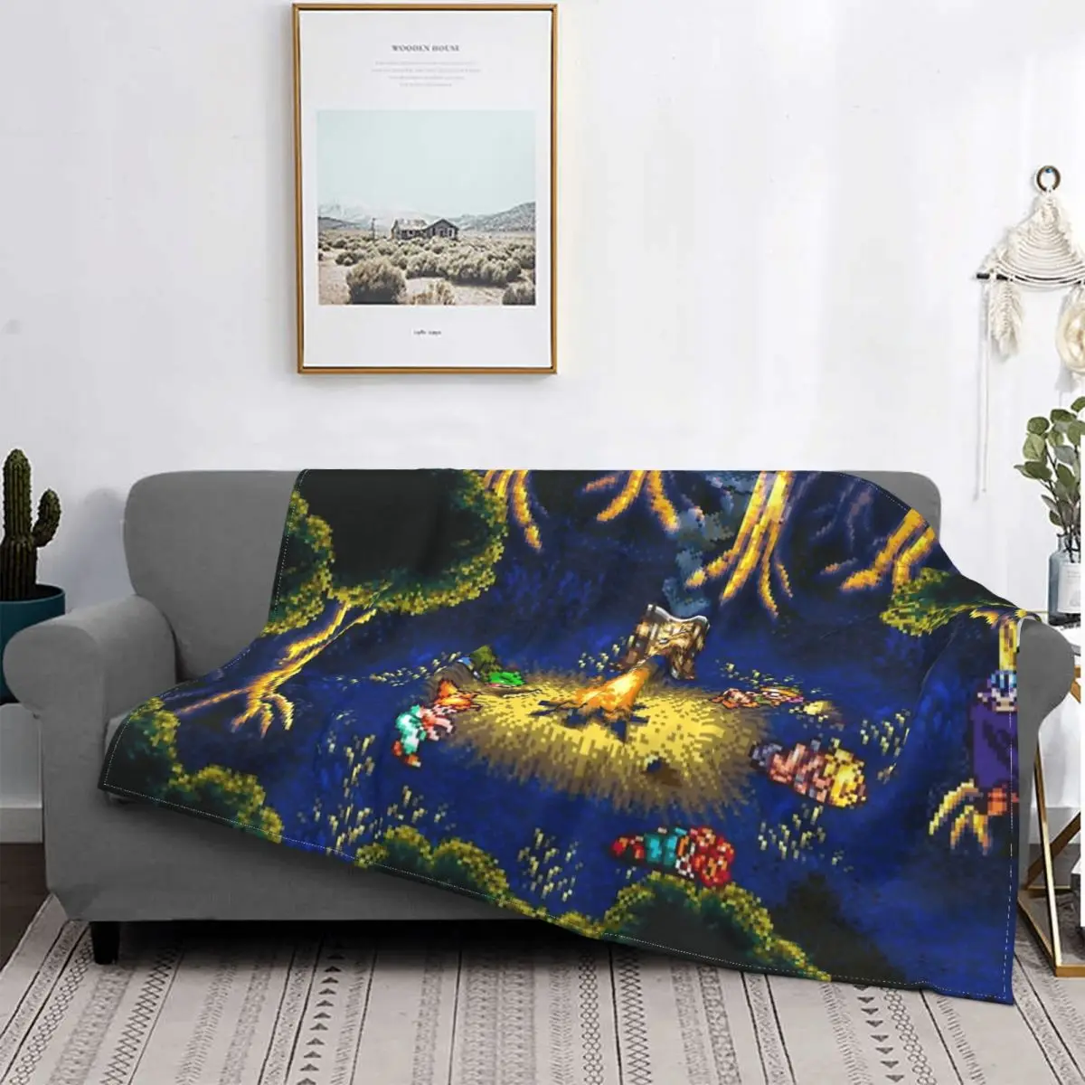 Chrono Trigger Campfire Blankets Coral Fleece Plush Textile Decor Game Ultra-Soft Throw Blanket for Bed Couch Bedspreads