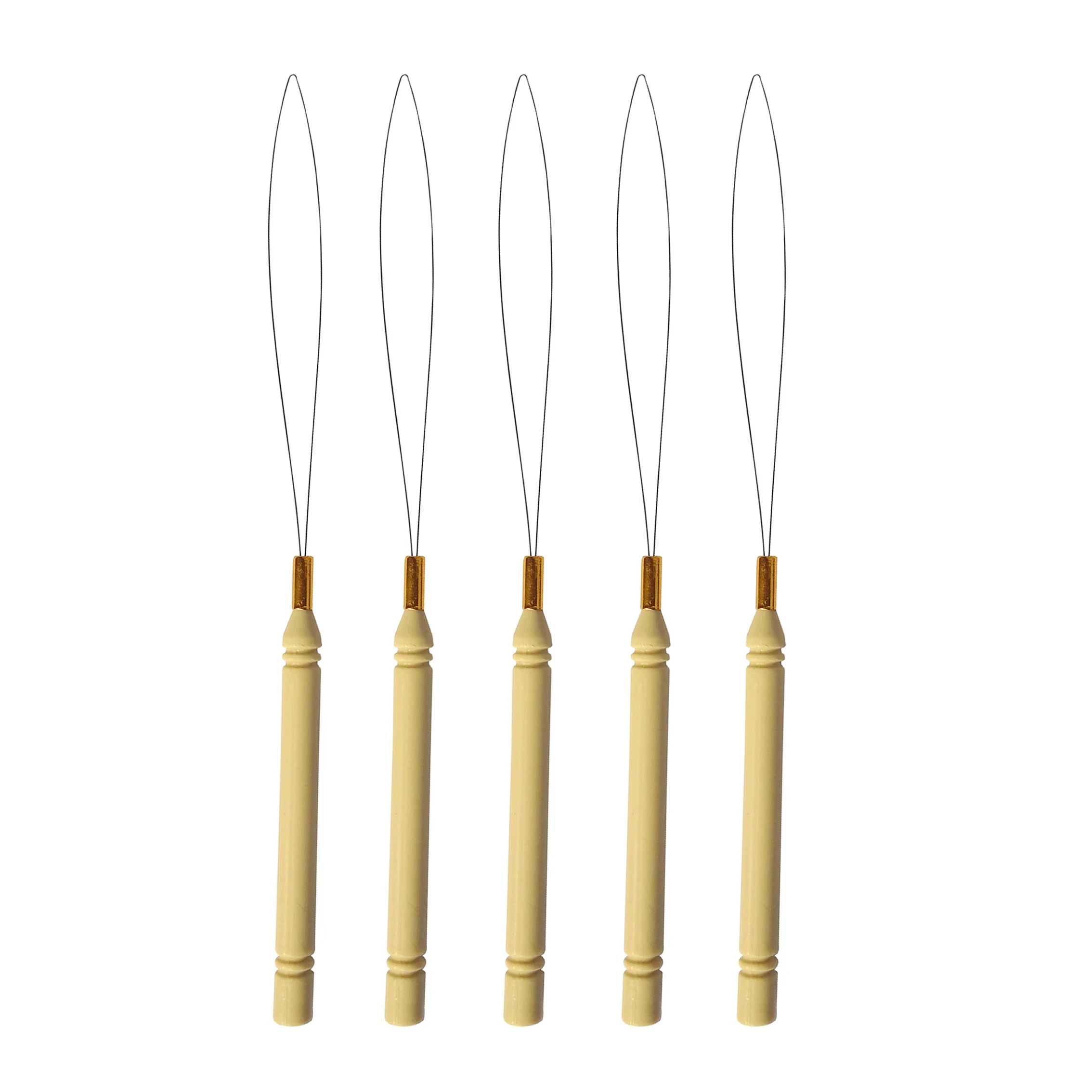5Pcs Micro Rings Loop Tool Loop Threader Pulling Needle Używana ze szczypcami do włosów i koralikami do narzędzi do przedłużania piór ludzkich włosów