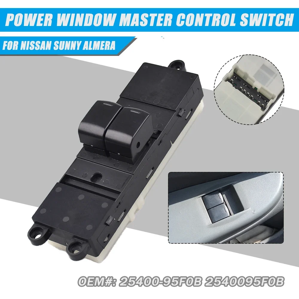 25400-95F0B Power Window Master Control Switch For Nissan Sunny Almera 2006-2013 Auto Repair 2540095F0B car styling