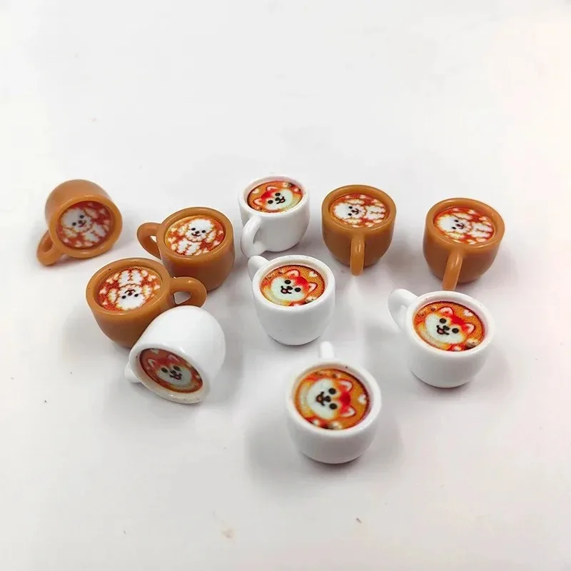 10 قطعة جديد الحيوان الكلب الثعلب فنجان القهوة Charms لصنع المجوهرات النتائج الراتنج المشروبات المعلقات Charm ل المفاتيح القرط #4